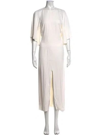 Pre-owned Adam Lippes Crew Neck Long Dress In Neutral