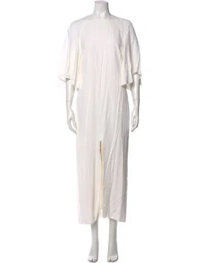 Pre-owned Adam Lippes Crew Neck Long Dress In White