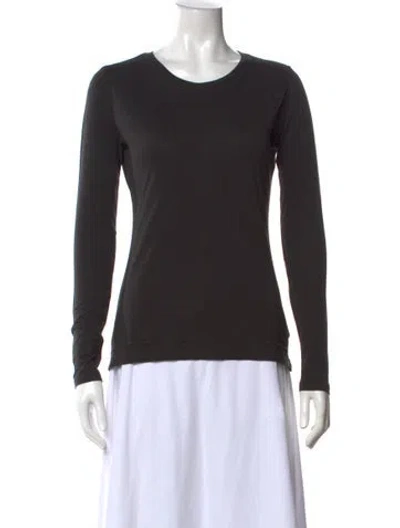Pre-owned Adam Lippes Crew Neck Long Sleeve Top In Black