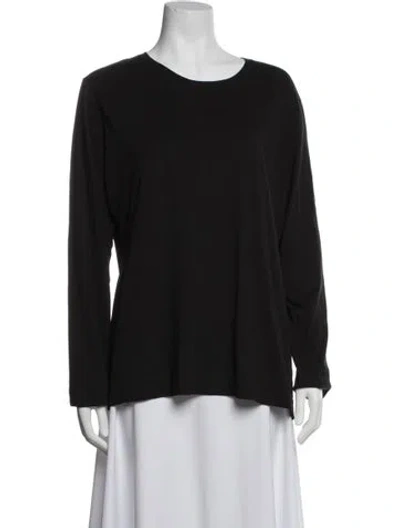 Pre-owned Adam Lippes Crew Neck Long Sleeve Top In Blue
