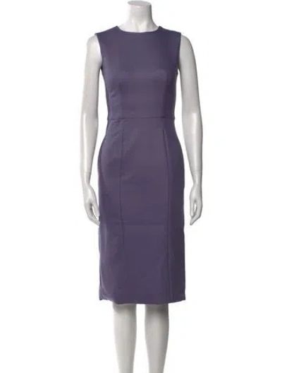 Pre-owned Adam Lippes Crew Neck Midi Length Dress In Purple