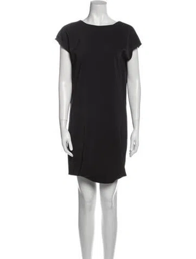 Pre-owned Adam Lippes Crew Neck Mini Dress In Black