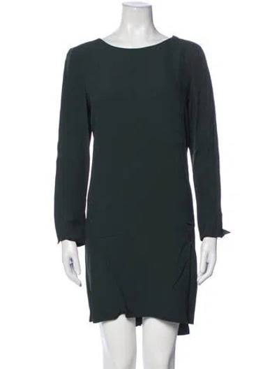 Pre-owned Adam Lippes Crew Neck Mini Dress In Green