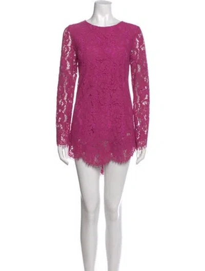 Pre-owned Adam Lippes Crew Neck Mini Dress In Pink