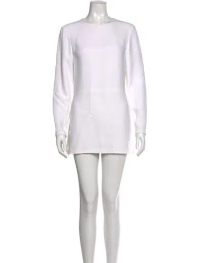 Pre-owned Adam Lippes Crew Neck Mini Dress In White