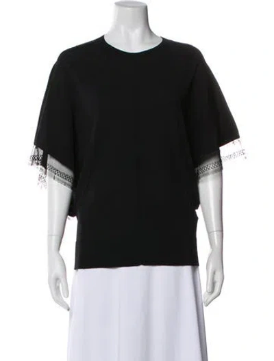 Pre-owned Adam Lippes Crew Neck Short Sleeve Top In Black