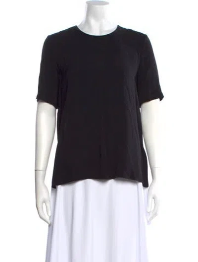 Pre-owned Adam Lippes Crew Neck Short Sleeve Top In Black