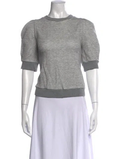 Pre-owned Adam Lippes Crew Neck Short Sleeve Top In Grey