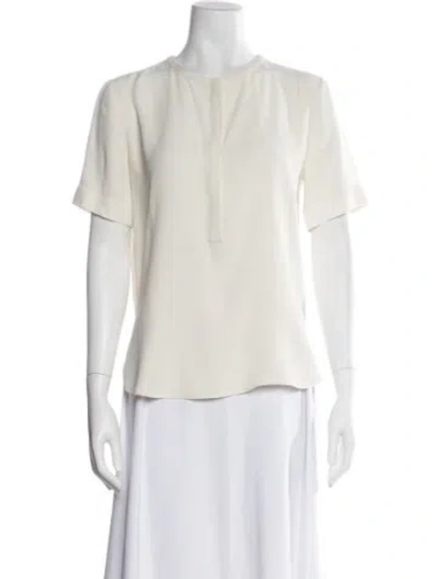 Pre-owned Adam Lippes Crew Neck Short Sleeve Top In Neutral