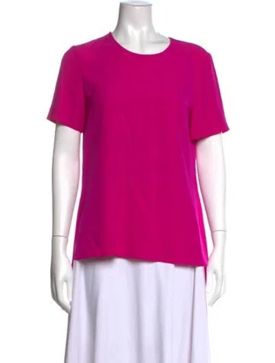 Pre-owned Adam Lippes Crew Neck Short Sleeve Top In Pink