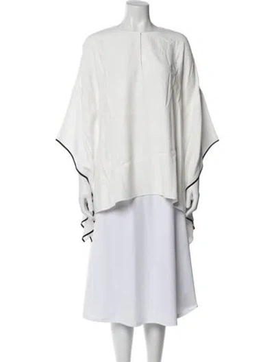 Pre-owned Adam Lippes Crew Neck Short Sleeve Top In White