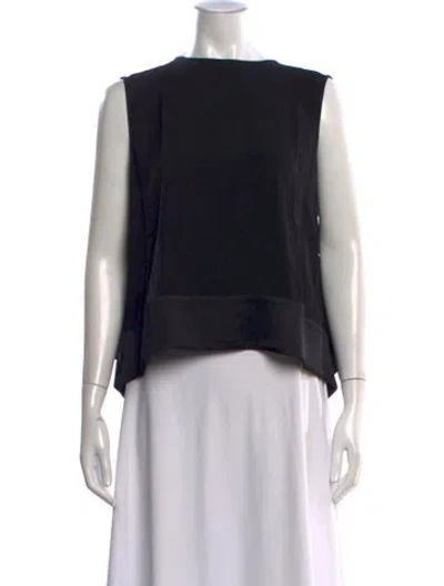 Pre-owned Adam Lippes Crew Neck Sleeveless Top In Black