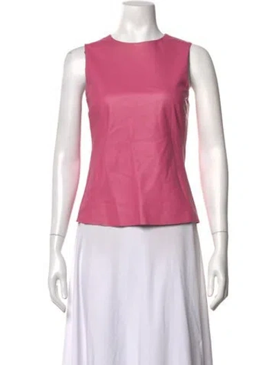 Pre-owned Adam Lippes Crew Neck Sleeveless Top In Pink