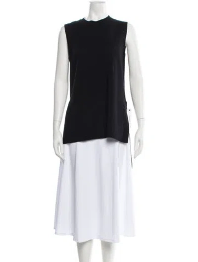 Pre-owned Adam Lippes Crew Neck Sleeveless Tunic In Black