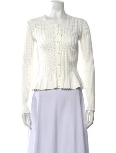 Pre-owned Adam Lippes Crew Neck Sweater In White