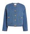 Adam Lippes Cropped Nessy Denim Jacket In Blue