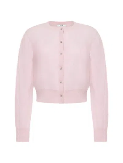 Adam Lippes Cruz Crystal-embellished Cardigan In Pink