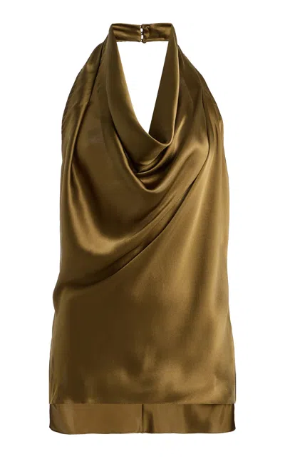 Adam Lippes Cusette Silk Charmeuse Top In Gold