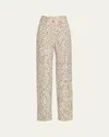 Adam Lippes Dalmatian Tweed Wide-leg Pants In Ivory/black