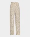 Adam Lippes Dalmatian Tweed Wide-leg Pants In Pink