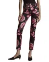 Adam Lippes Daphne Floral-print Cotton Twill Skinny-leg Ankle Pants In Black