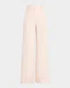 Adam Lippes Deeda Flared Silk Wool Pants In Pink