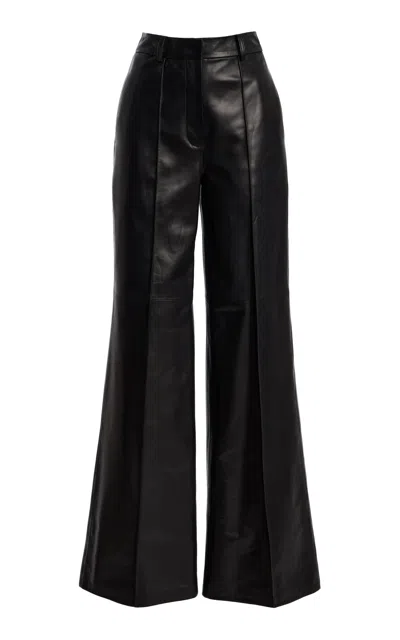 Adam Lippes Deeda Mid-rise Leather Wide-leg Pants
