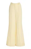 Adam Lippes Deeda Pant In Silk Wool In Yellow