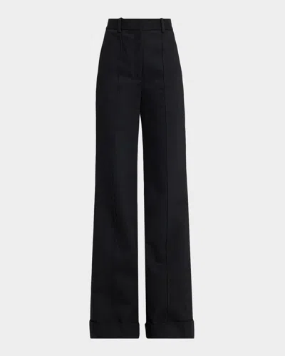 Adam Lippes Deeda Pants In Japanese Cotton In Black