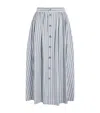 Adam Lippes Bryce Stripe Denim Button-front Midi Skirt