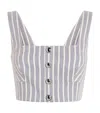Adam Lippes Denim Stripe Quinn Crop Top