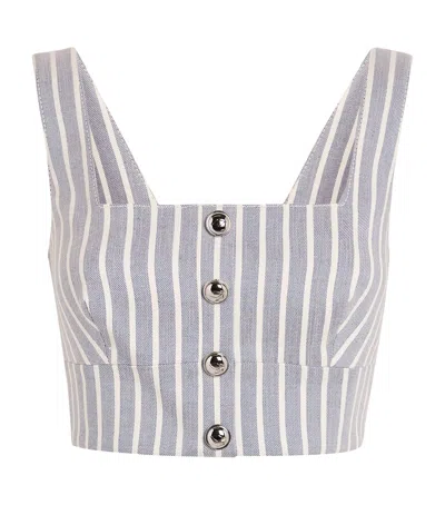 Adam Lippes Denim Stripe Quinn Crop Top