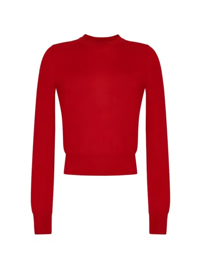 Adam Lippes Didion Fine-knit Sweater In Red