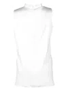 Adam Lippes Drape-neck Sleeveless Top In White