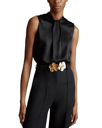 Adam Lippes Draped Neck Silk Top