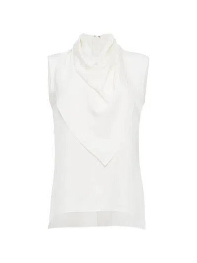 Adam Lippes Draped-neck Top In White
