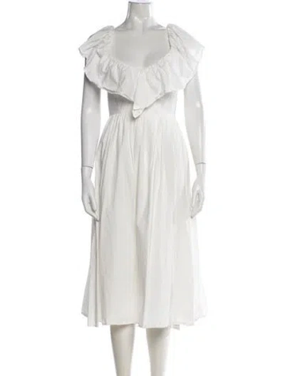 Pre-owned Adam Lippes Dress In White