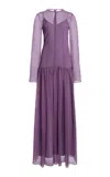 Adam Lippes Drop-waist Silk-chiffon Maxi Dress