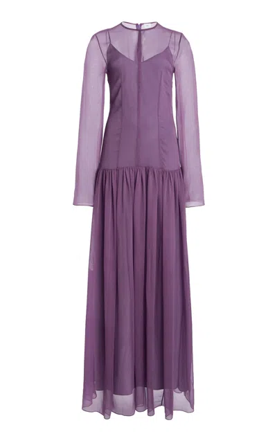 Adam Lippes Drop-waist Silk-chiffon Maxi Dress