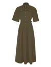 Adam Lippes Edie Belted Midi Dress In Green