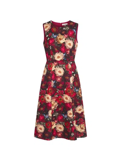 Adam Lippes Eloise Floral-print Midi Dress In Red