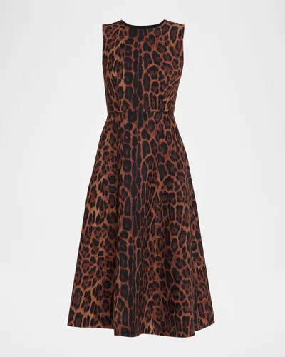 Adam Lippes Eloise Ocelot-print Sleeveless Dress In Animal Print