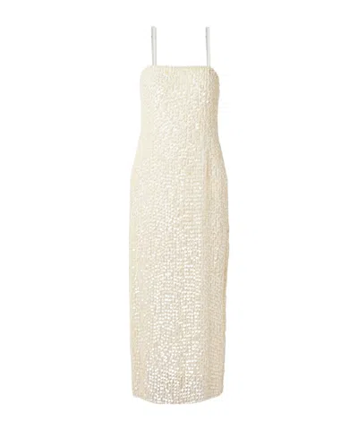 Adam Lippes Embellished Silk-organza Midi Dress In White