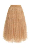 Adam Lippes Embroidered Tulle Maxi Skirt In Neutral