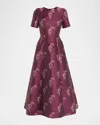 Adam Lippes Evangeline Floral Jacquard Fit-&-flare Midi Dress In Multi