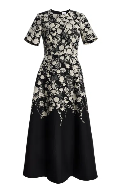 Adam Lippes Evangeline Printed Silk-wool Midi Dress
