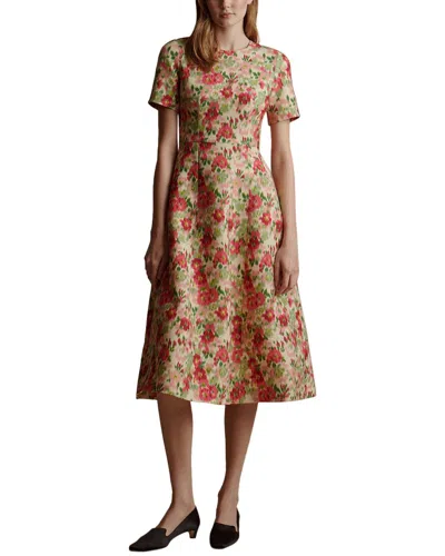 Adam Lippes Evangeline Wool & Silk-blend Dress In Pistachio Multi