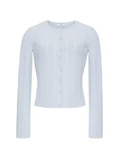 Adam Lippes Faye Pointelle-knit Cardigan In White