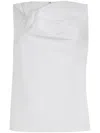 Adam Lippes Feyda Twisted Compact Cotton Poplin Top In White