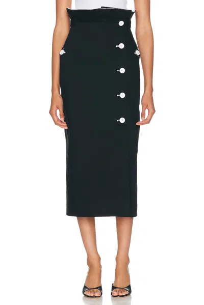 Adam Lippes Finch Button-fastening Skirt In Black